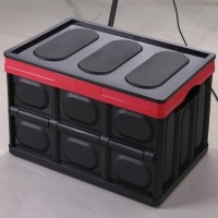 자동차 트렁크 정리함 플라스틱 상자 코스트코 폴딩박스 수납박스 캠핑용 30리터 중(블랙)